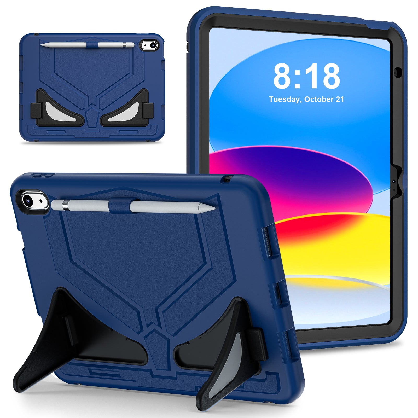 For iPad 10.9 (2022) Leopard Style Case Rugged Drop Protection Cover with Kickstand