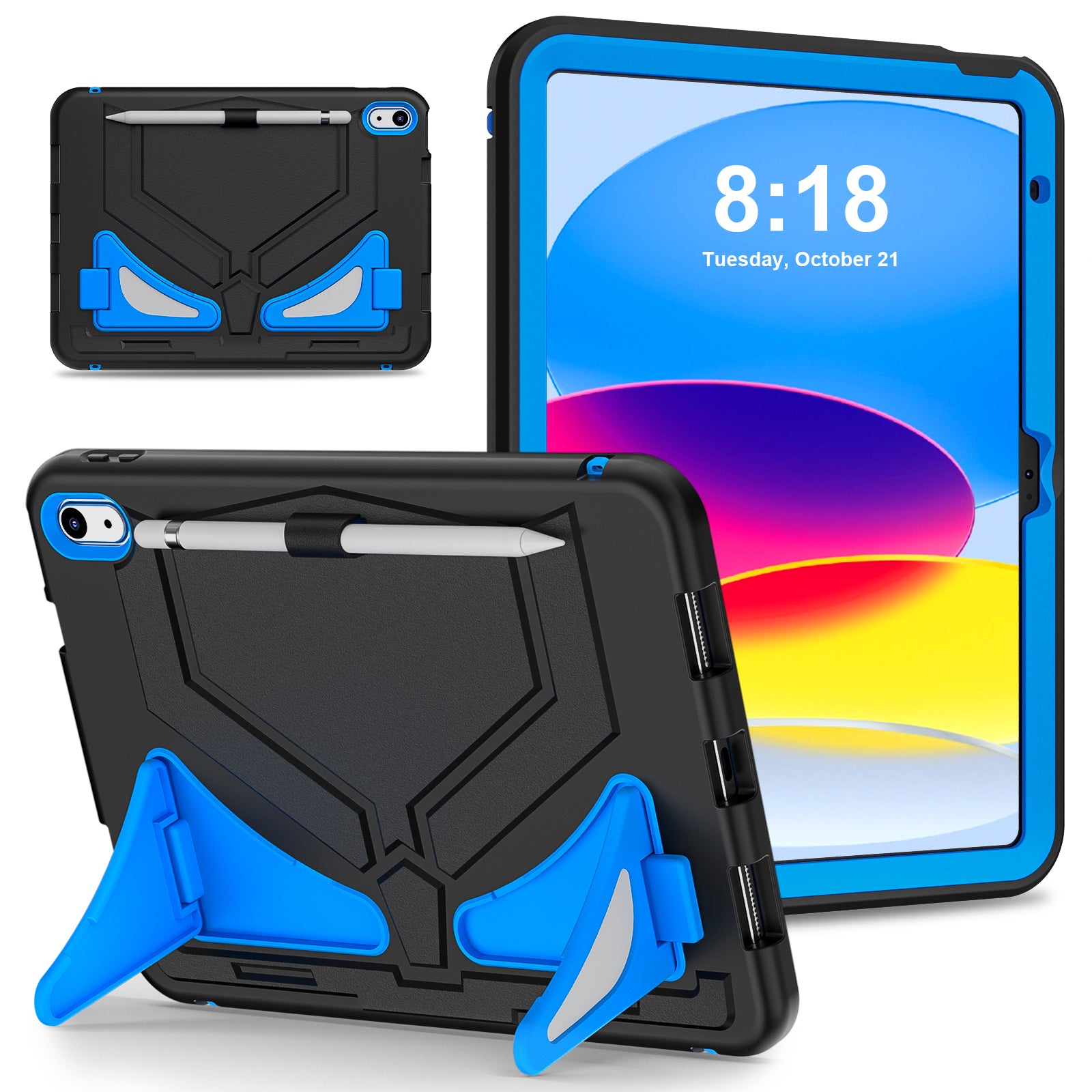 For iPad 10.9 (2022) Leopard Style Case Rugged Drop Protection Cover with Kickstand