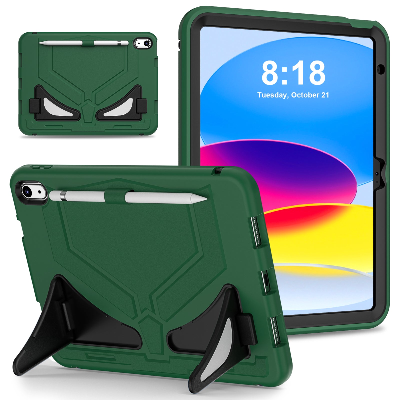For iPad 10.9 (2022) Leopard Style Case Rugged Drop Protection Cover with Kickstand