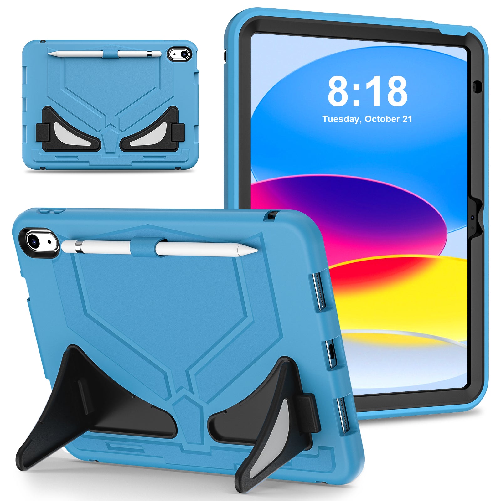 For iPad 10.9 (2022) Leopard Style Case Rugged Drop Protection Cover with Kickstand