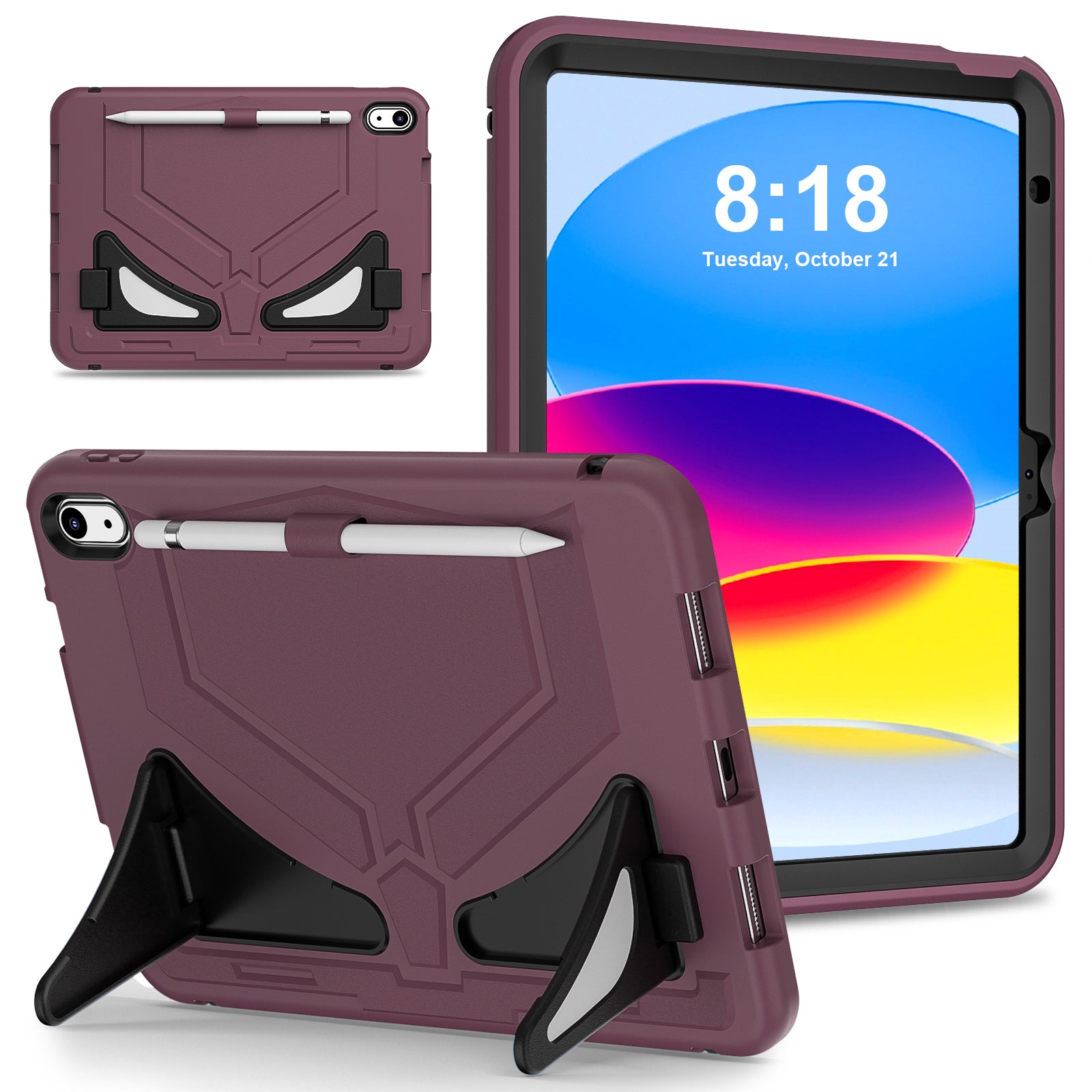 For iPad 10.9 (2022) Leopard Style Case Rugged Drop Protection Cover with Kickstand
