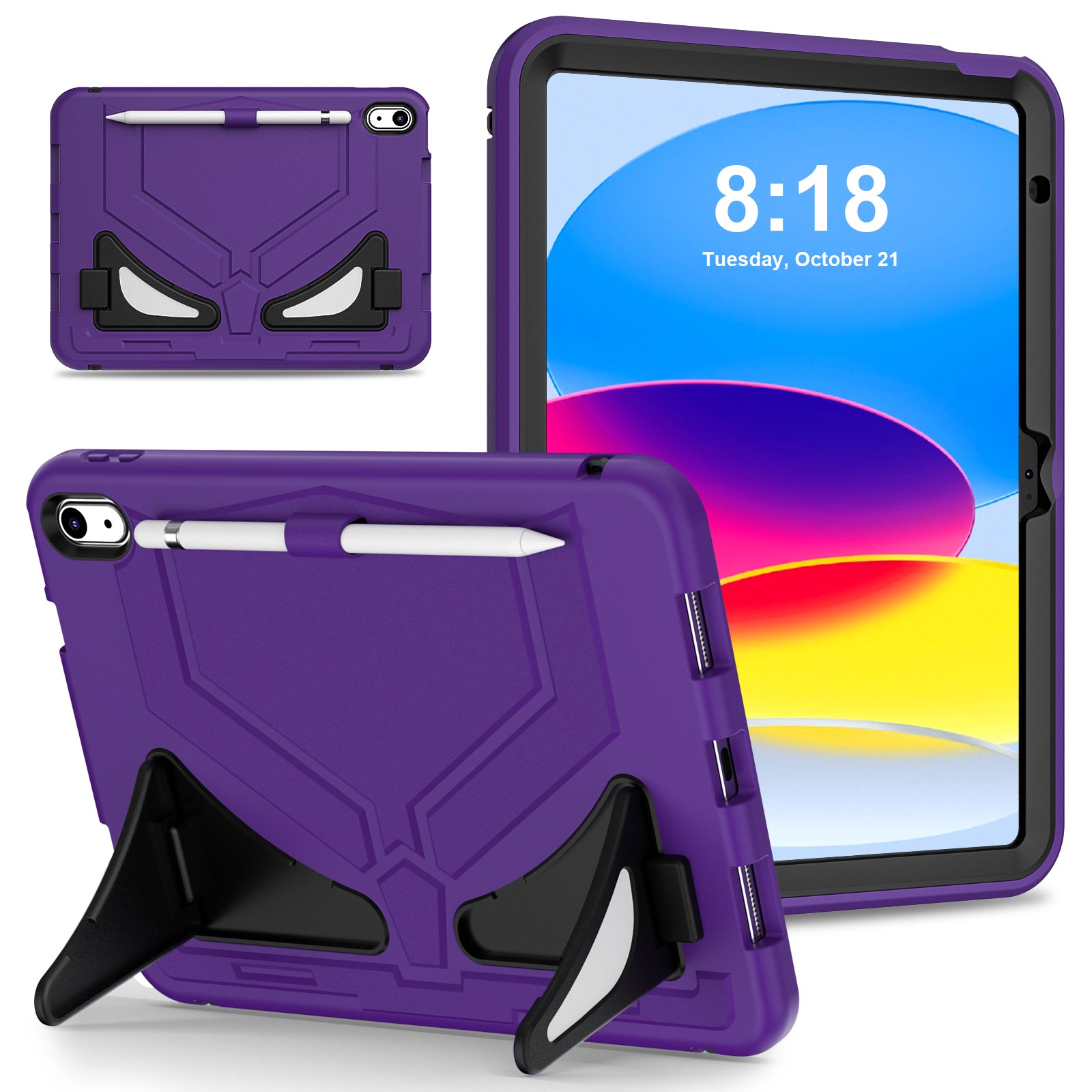 For iPad 10.9 (2022) Leopard Style Case Rugged Drop Protection Cover with Kickstand