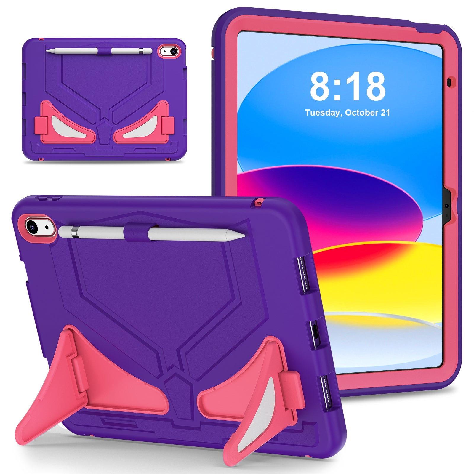 For iPad 10.9 (2022) Leopard Style Case Rugged Drop Protection Cover with Kickstand