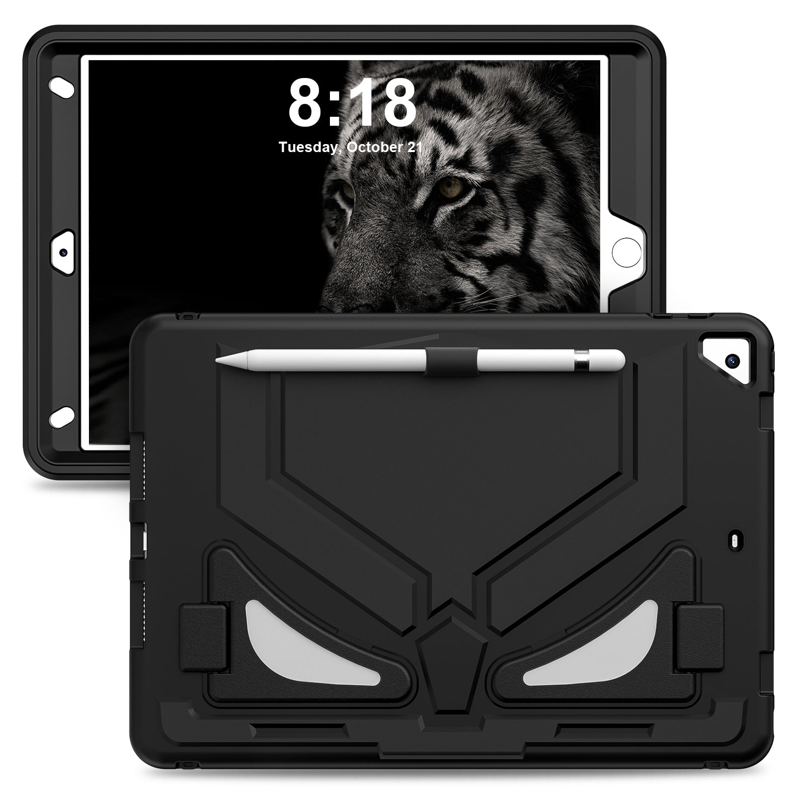 For iPad 10.2 (2019) / (2020) / (2021) Protective Cover Leopard Style Kickstand Tablet Case