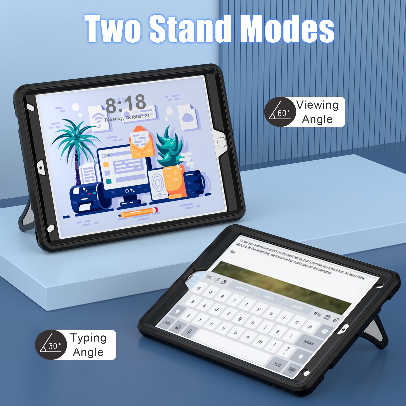 For iPad 10.2 (2019) / (2020) / (2021) Protective Cover Leopard Style Kickstand Tablet Case