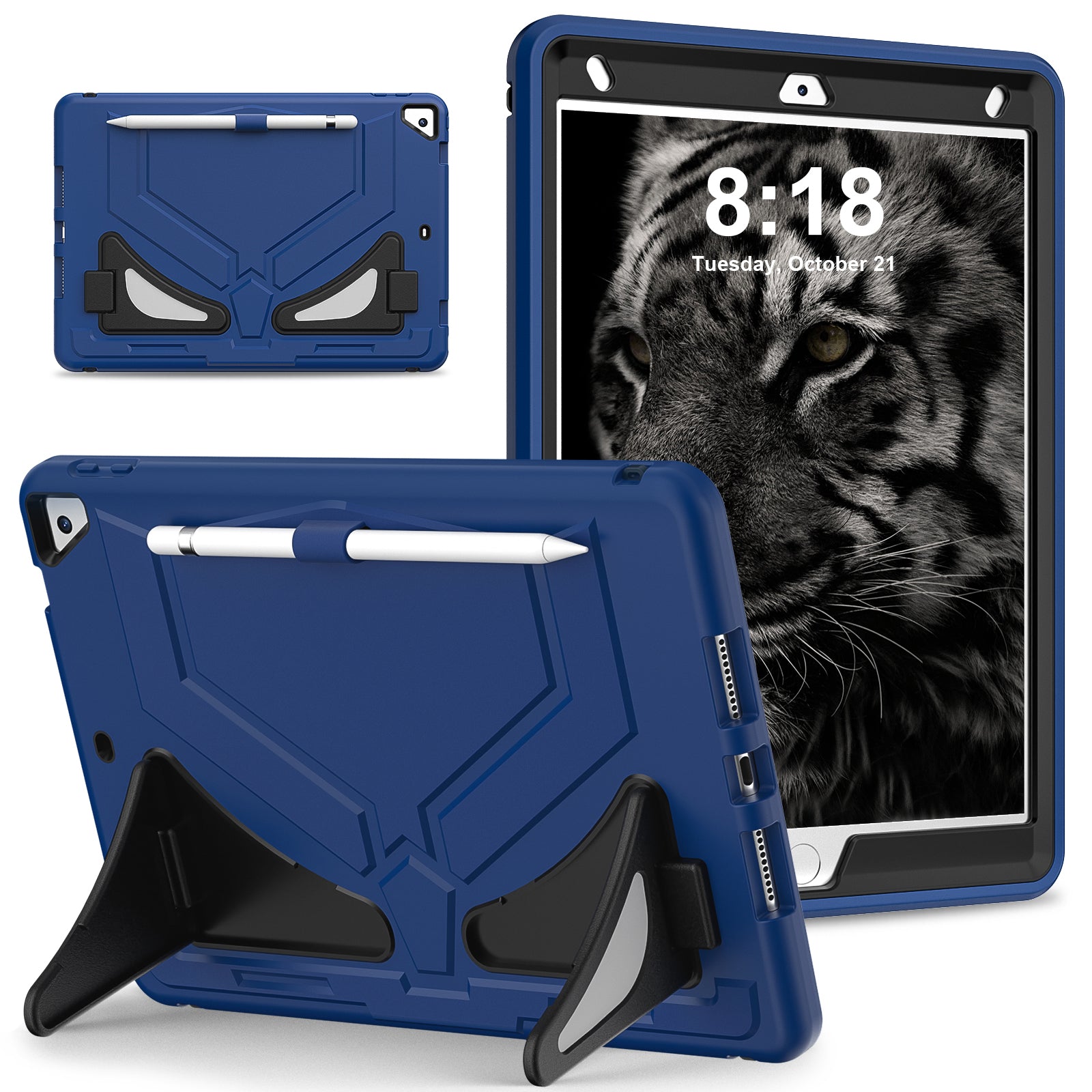 For iPad 10.2 (2019) / (2020) / (2021) Protective Cover Leopard Style Kickstand Tablet Case
