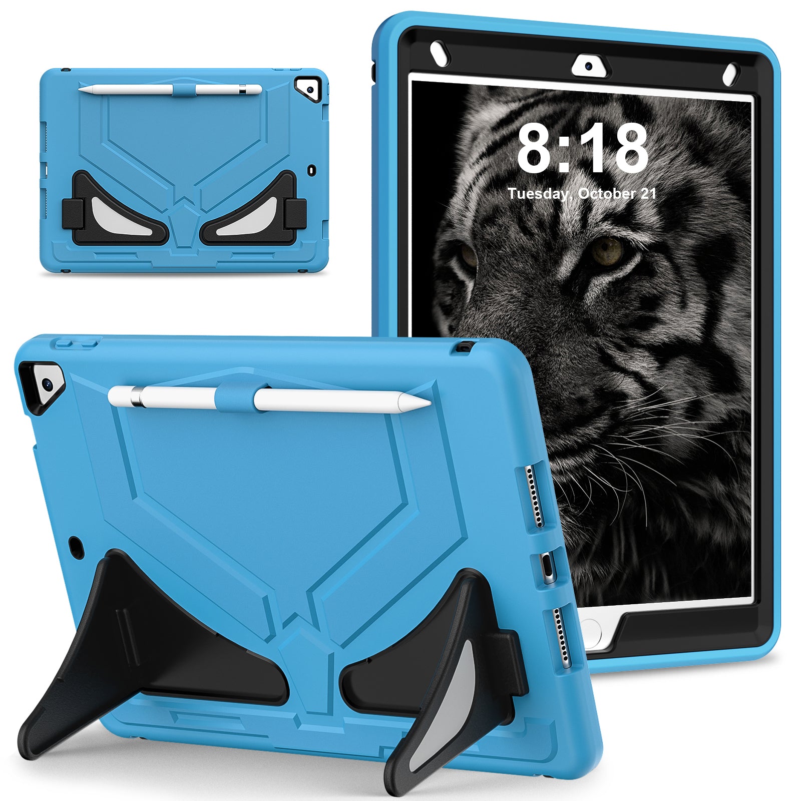 For iPad 10.2 (2019) / (2020) / (2021) Protective Cover Leopard Style Kickstand Tablet Case