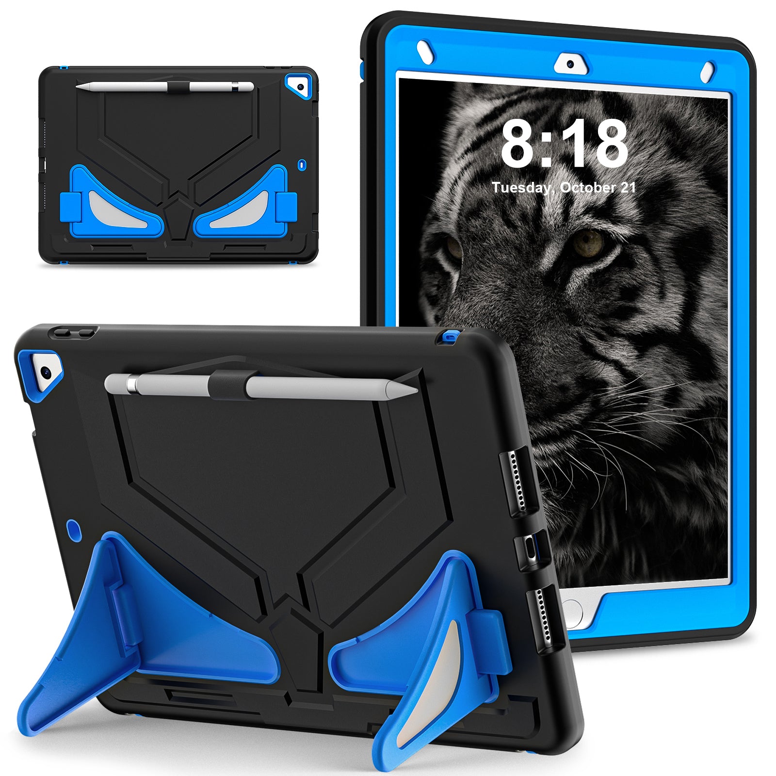 For iPad 10.2 (2019) / (2020) / (2021) Protective Cover Leopard Style Kickstand Tablet Case