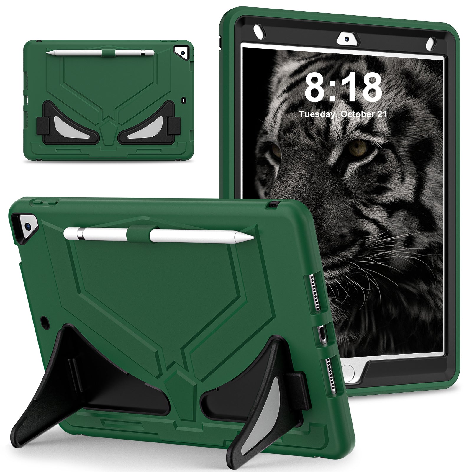 For iPad 10.2 (2019) / (2020) / (2021) Protective Cover Leopard Style Kickstand Tablet Case
