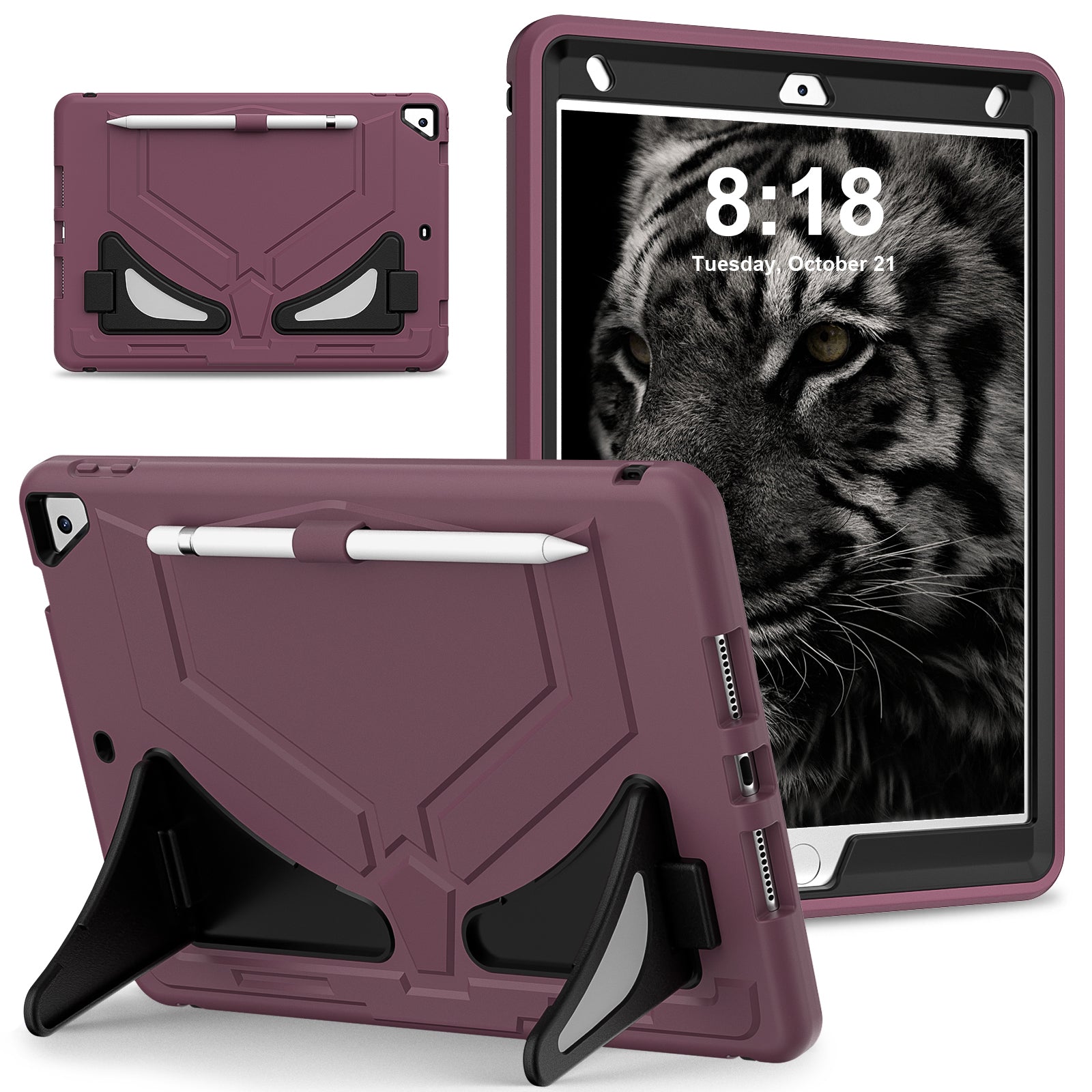 For iPad 10.2 (2019) / (2020) / (2021) Protective Cover Leopard Style Kickstand Tablet Case