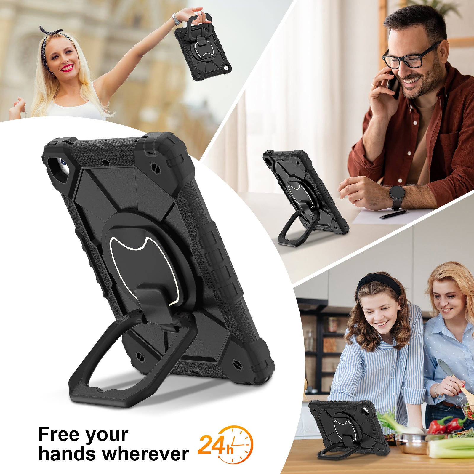 C3 for iPad Pro 9.7 inch (2016) / iPad 9.7-inch (2017) / (2018) Tablet Case Cover Handle Kickstand