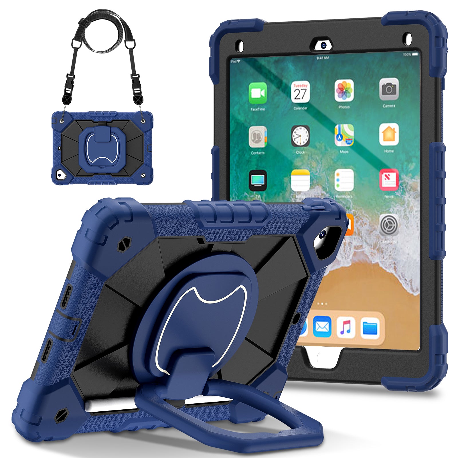 C3 for iPad Pro 9.7 inch (2016) / iPad 9.7-inch (2017) / (2018) Tablet Case Cover Handle Kickstand