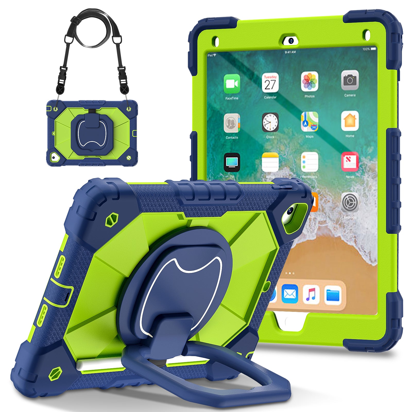 C3 for iPad Pro 9.7 inch (2016) / iPad 9.7-inch (2017) / (2018) Tablet Case Cover Handle Kickstand