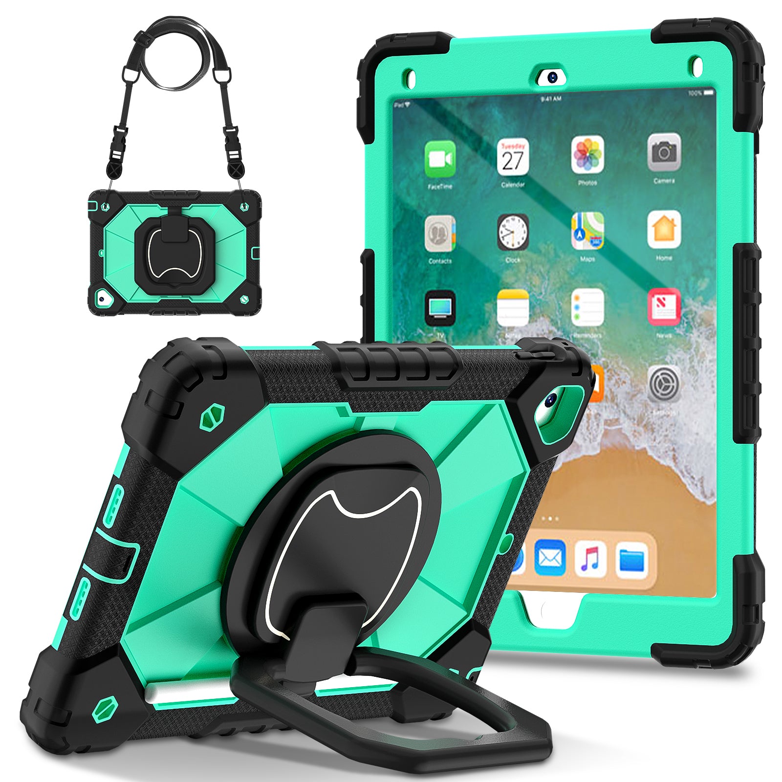 C3 for iPad Pro 9.7 inch (2016) / iPad 9.7-inch (2017) / (2018) Tablet Case Cover Handle Kickstand