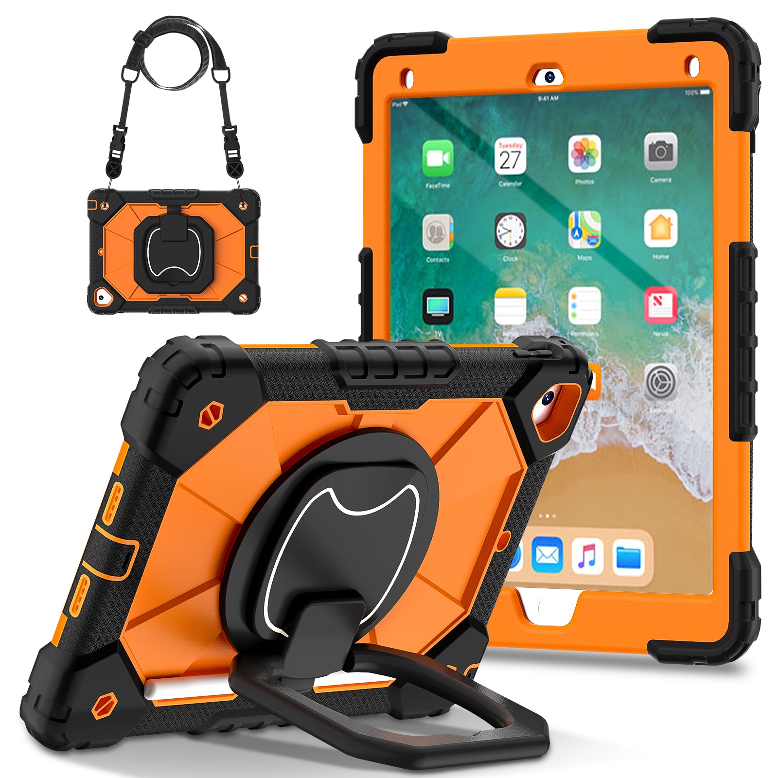 C3 for iPad Pro 9.7 inch (2016) / iPad 9.7-inch (2017) / (2018) Tablet Case Cover Handle Kickstand