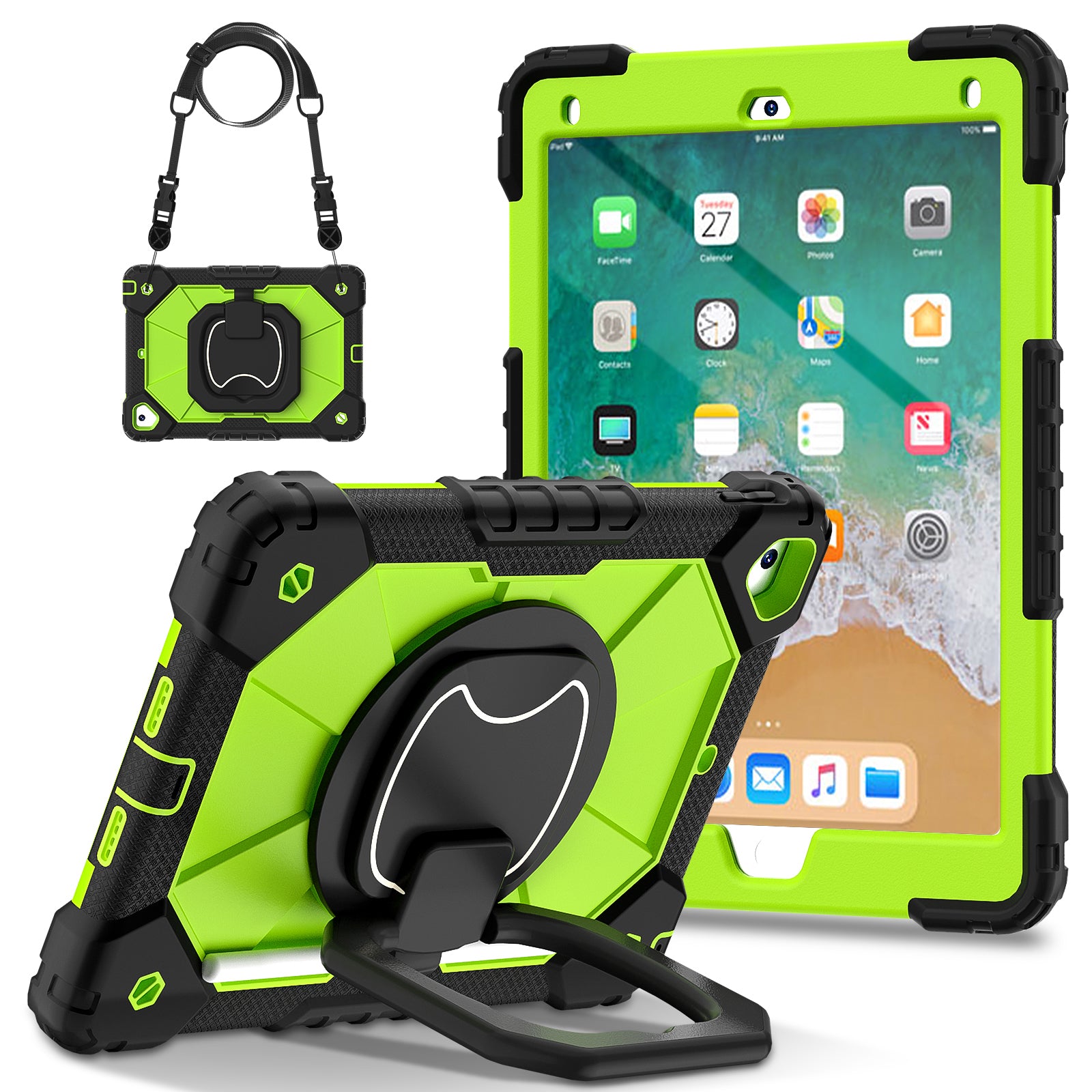 C3 for iPad Pro 9.7 inch (2016) / iPad 9.7-inch (2017) / (2018) Tablet Case Cover Handle Kickstand