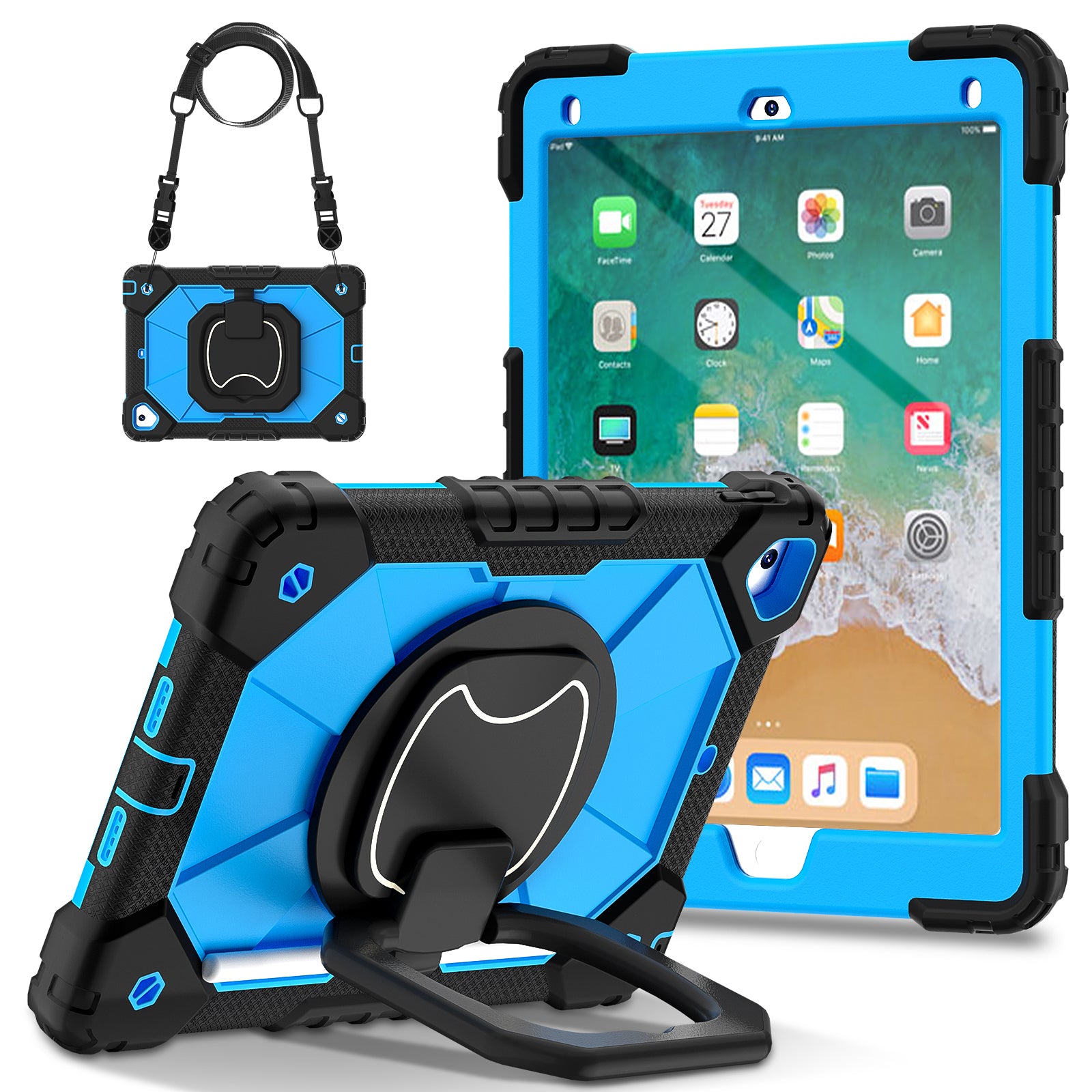 C3 for iPad Pro 9.7 inch (2016) / iPad 9.7-inch (2017) / (2018) Tablet Case Cover Handle Kickstand