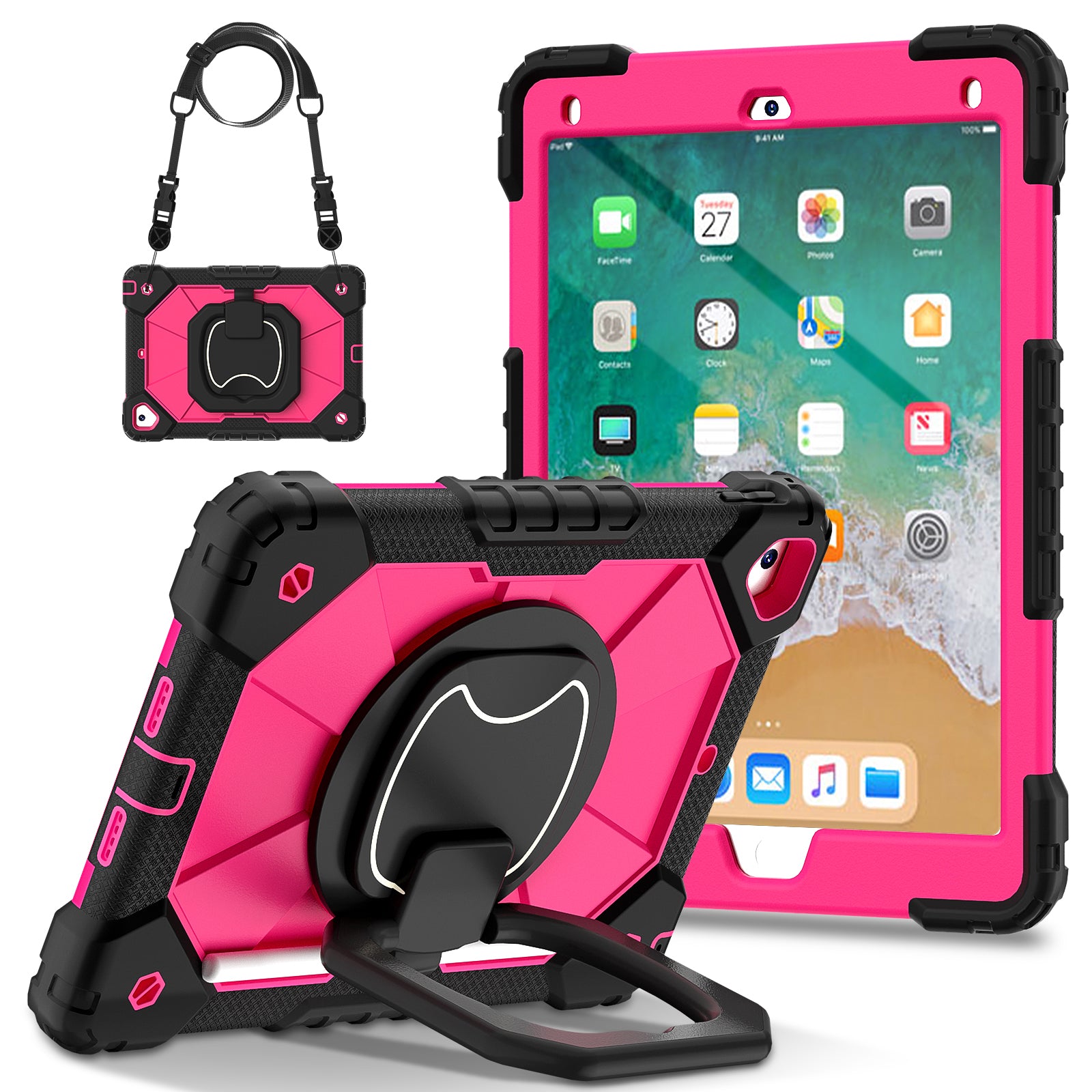 C3 for iPad Pro 9.7 inch (2016) / iPad 9.7-inch (2017) / (2018) Tablet Case Cover Handle Kickstand
