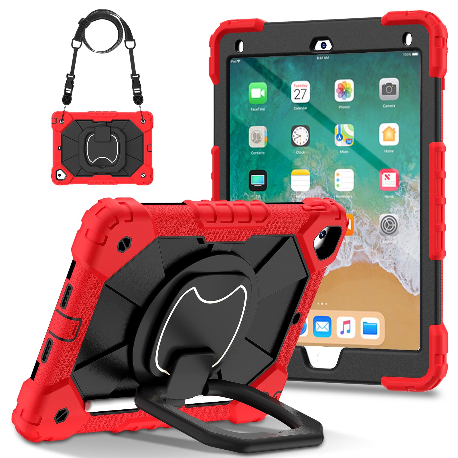C3 for iPad Pro 9.7 inch (2016) / iPad 9.7-inch (2017) / (2018) Tablet Case Cover Handle Kickstand