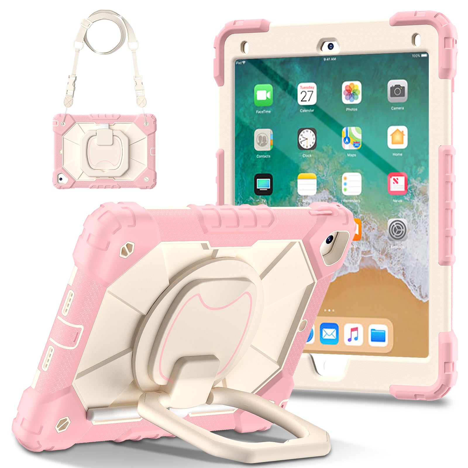 C3 for iPad Pro 9.7 inch (2016) / iPad 9.7-inch (2017) / (2018) Tablet Case Cover Handle Kickstand