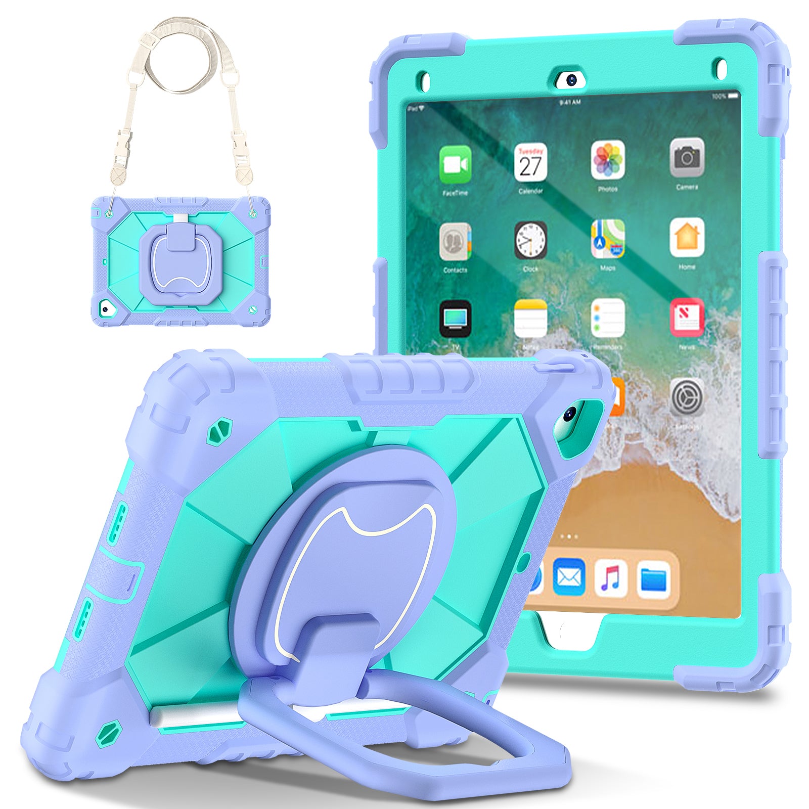 C3 for iPad Pro 9.7 inch (2016) / iPad 9.7-inch (2017) / (2018) Tablet Case Cover Handle Kickstand