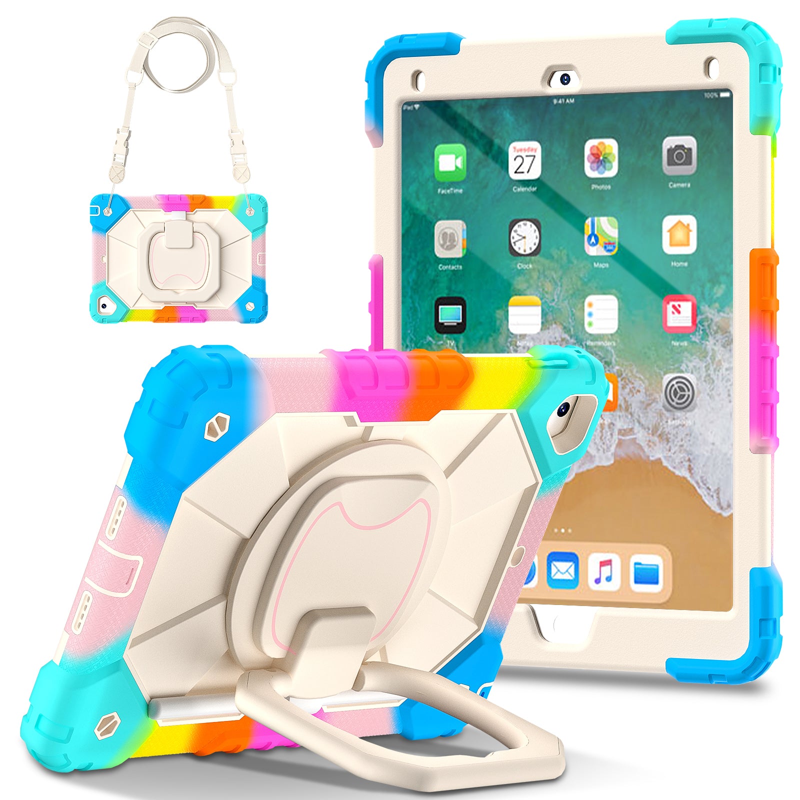 C3 for iPad Pro 9.7 inch (2016) / iPad 9.7-inch (2017) / (2018) Tablet Case Cover Handle Kickstand