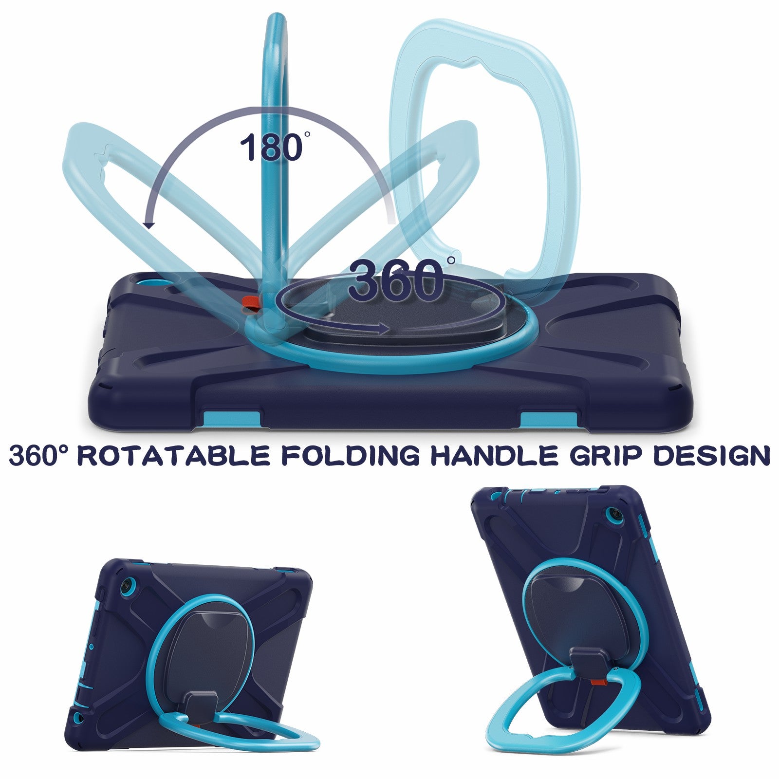 For Amazon Fire HD 10 (2023) Kickstand Cover Rotating Handle Tablet Case