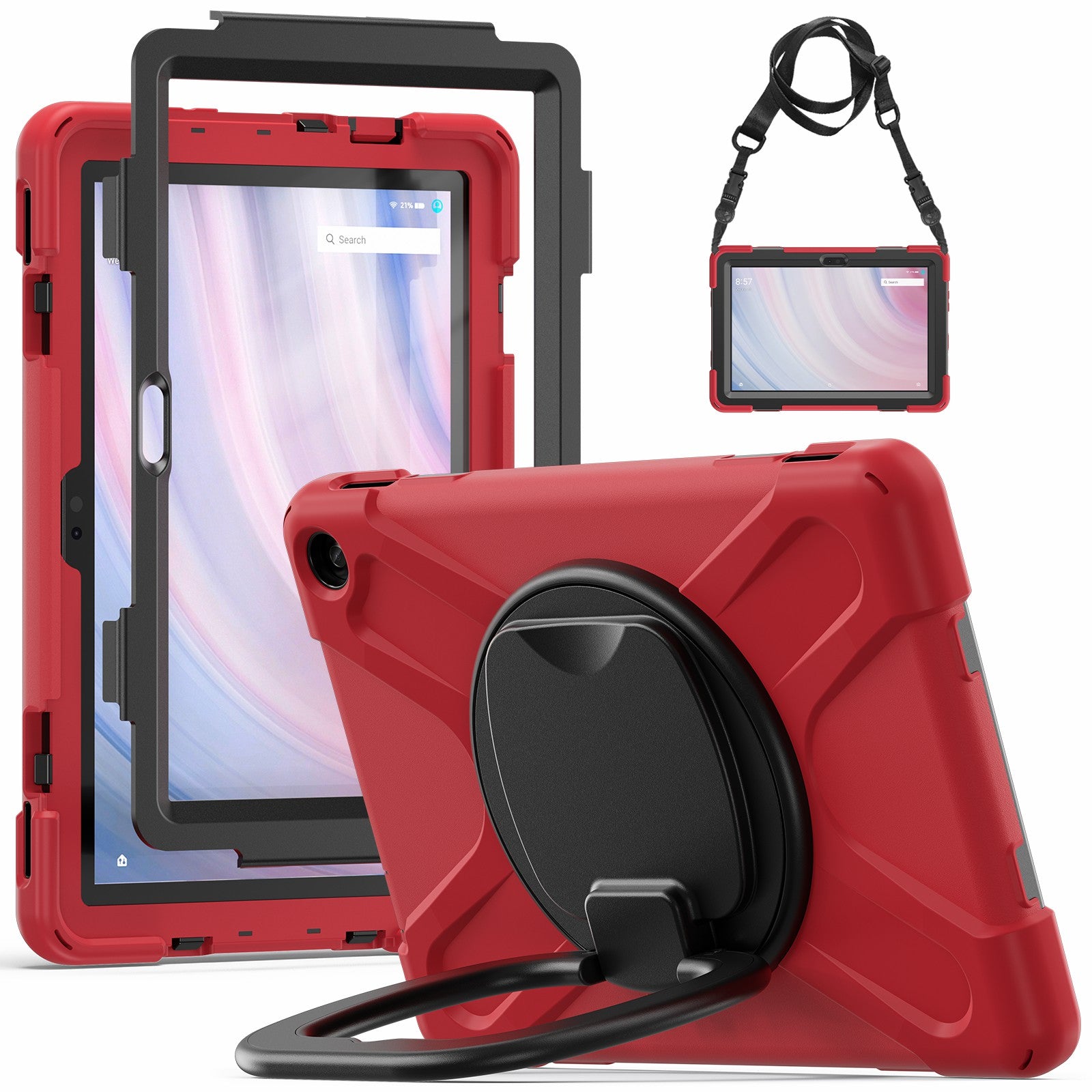 For Amazon Fire HD 10 (2023) Case Kickstand Rugged Tablet Cover with Shoulder Strap