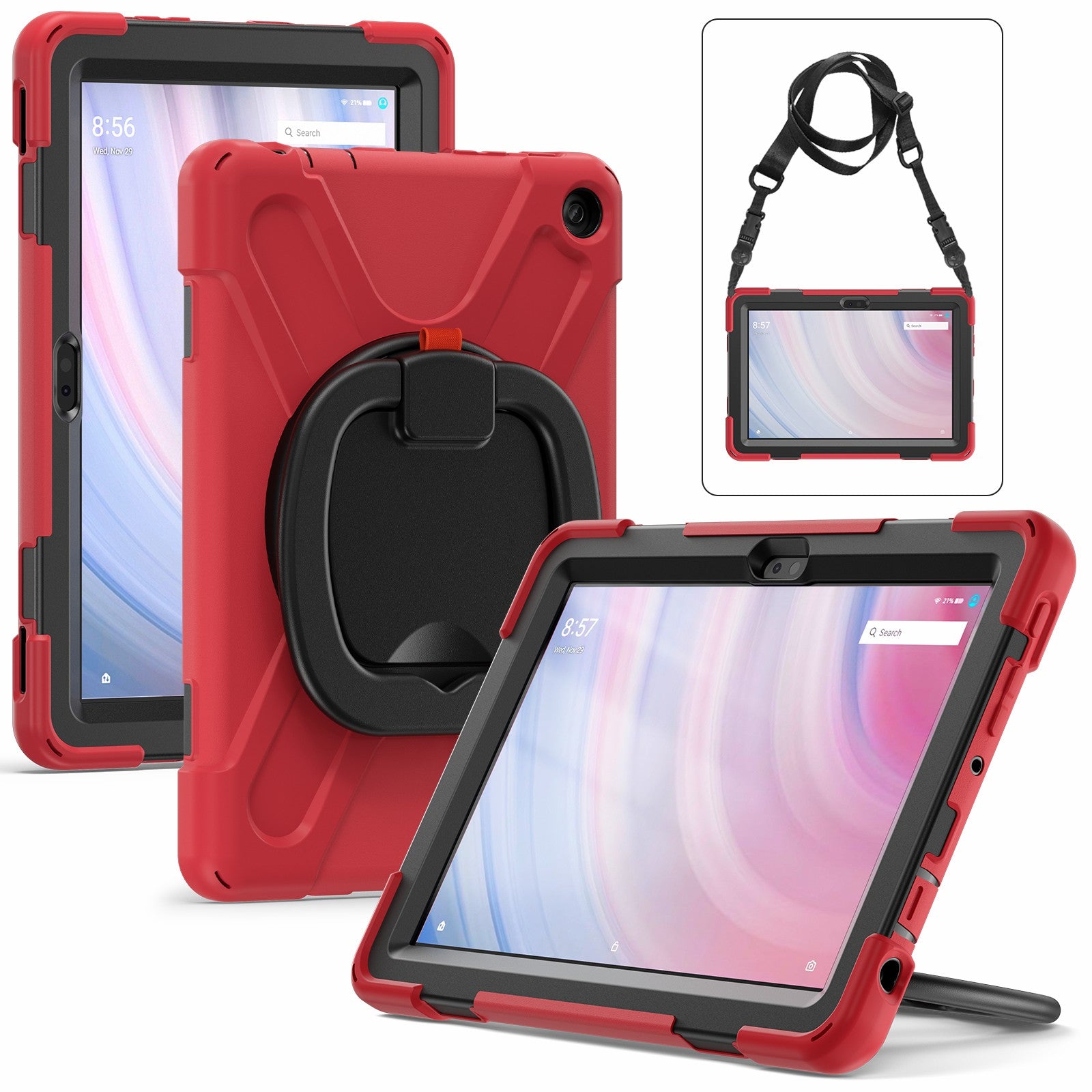 For Amazon Fire HD 10 (2023) Case Kickstand Rugged Tablet Cover with Shoulder Strap