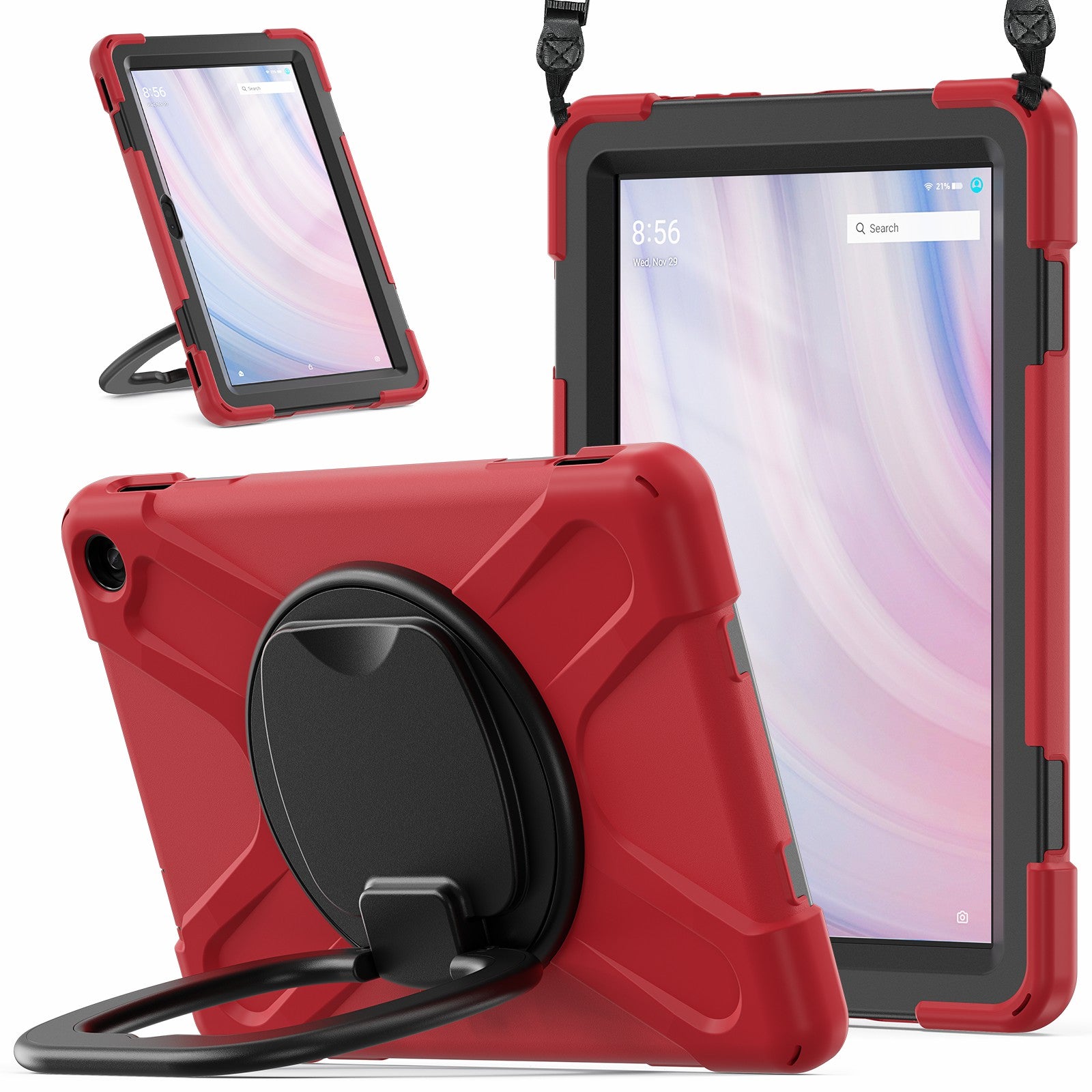 For Amazon Fire HD 10 (2023) Case Kickstand Rugged Tablet Cover with Shoulder Strap