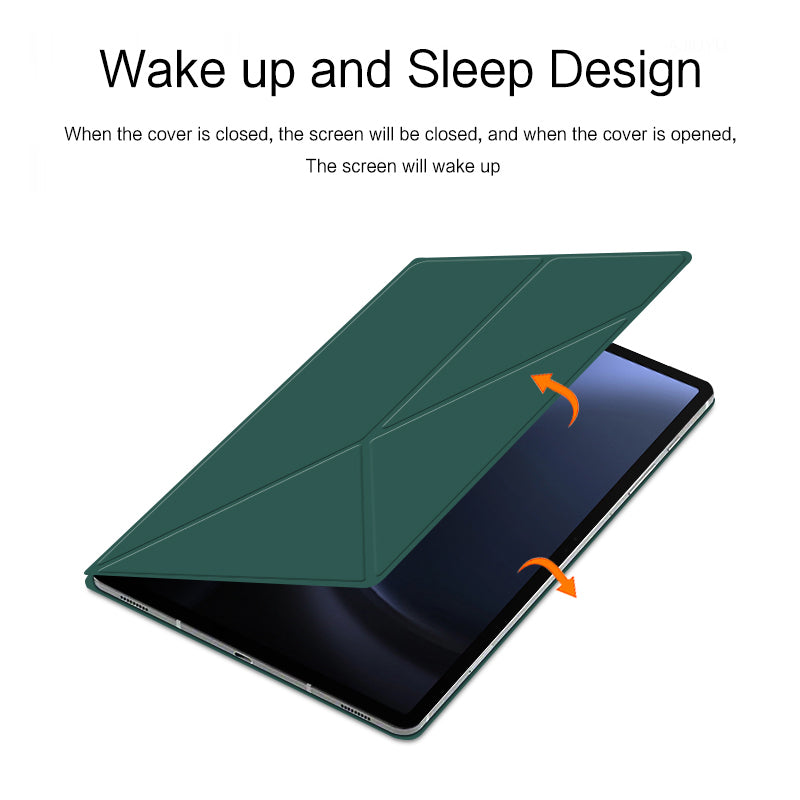 For Samsung Galaxy Tab S9 FE Case Magnetic V-fold Stand Tablet Cover with Auto Sleep / Wake