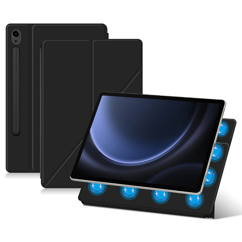 For Samsung Galaxy Tab S9 FE Case Magnetic V-fold Stand Tablet Cover with Auto Sleep / Wake