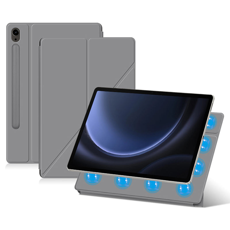 For Samsung Galaxy Tab S9 FE Case Magnetic V-fold Stand Tablet Cover with Auto Sleep / Wake