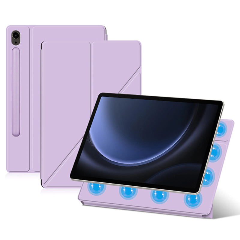 For Samsung Galaxy Tab S9 FE Case Magnetic V-fold Stand Tablet Cover with Auto Sleep / Wake