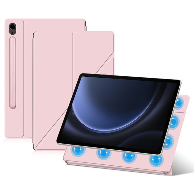 For Samsung Galaxy Tab S9 FE Case Magnetic V-fold Stand Tablet Cover with Auto Sleep / Wake