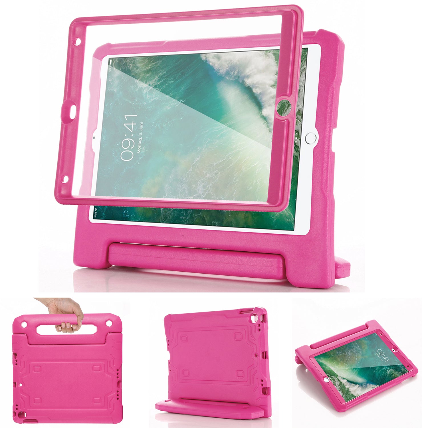For iPad Air (2013) / Air 2 / iPad 9.7-inch (2017) / (2018) Case EVA Kickstand Tablet Cover with PET Screen Film