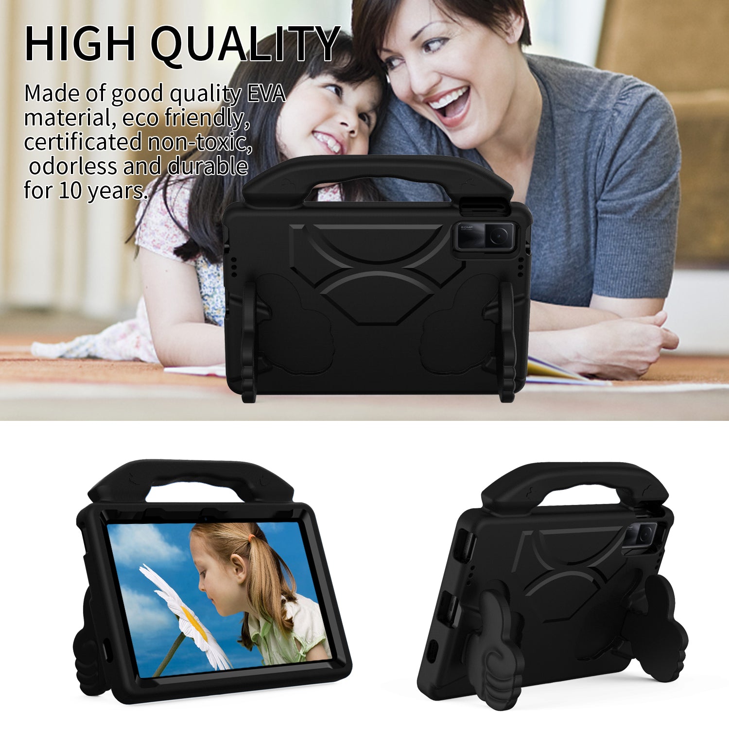 For Xiaomi Redmi Pad / Lenovo Tab M10 Plus (3rd Gen) Tablet EVA Case with Thumb Kickstand
