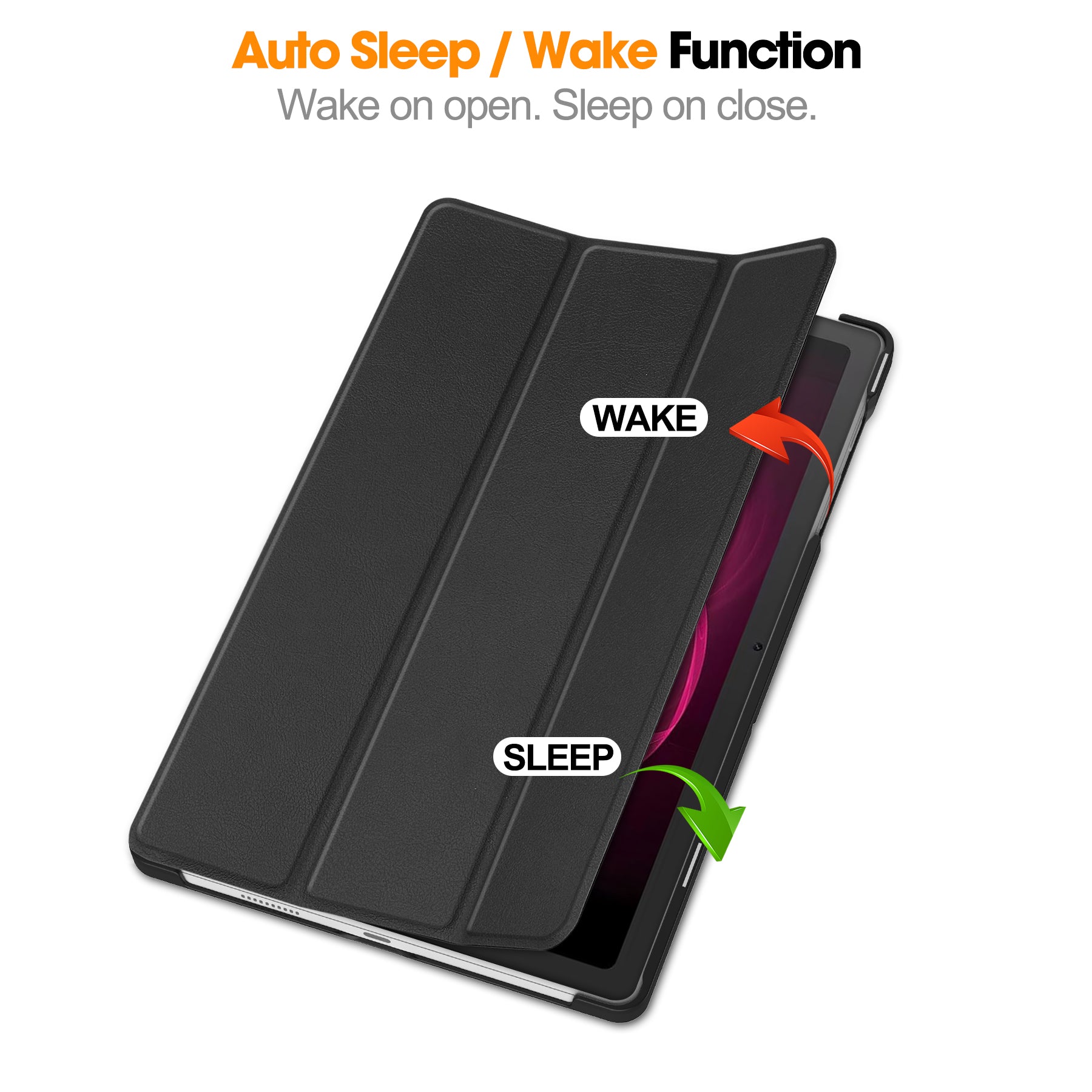 For T-Mobile REVVL Tab Tri-fold Stand Smart Case PU Leather Tablet Cover