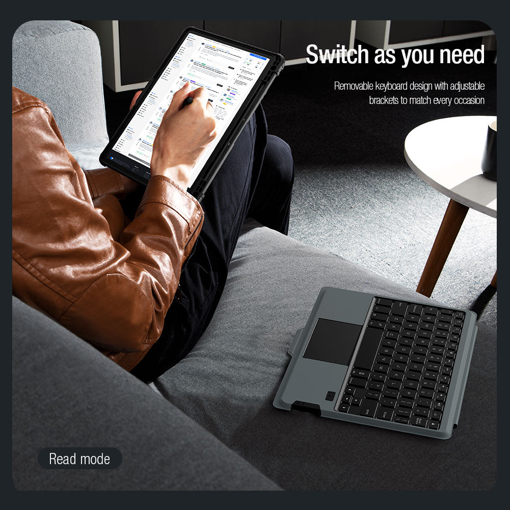NILLKIN For Samsung Galaxy Tab S9 Tablet Case with Detachable Backlight Bluetooth Keyboard