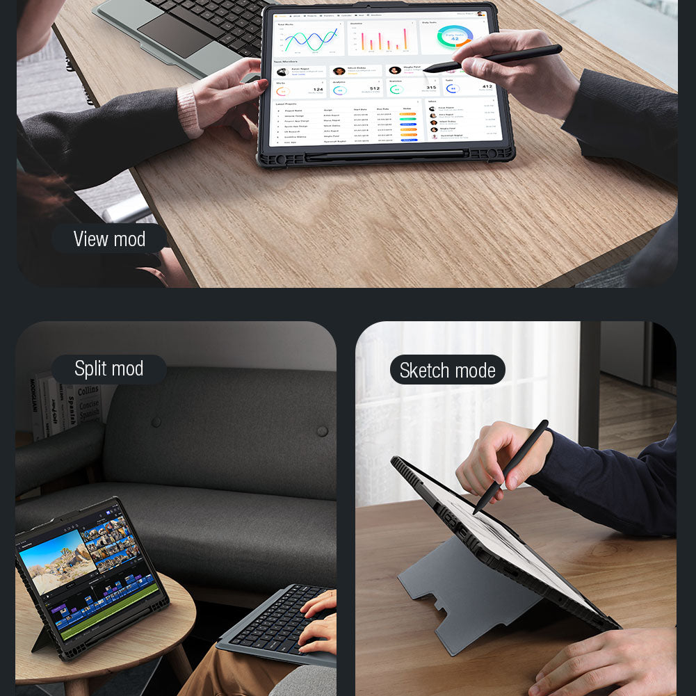 NILLKIN For Samsung Galaxy Tab S9 Tablet Case with Detachable Backlight Bluetooth Keyboard
