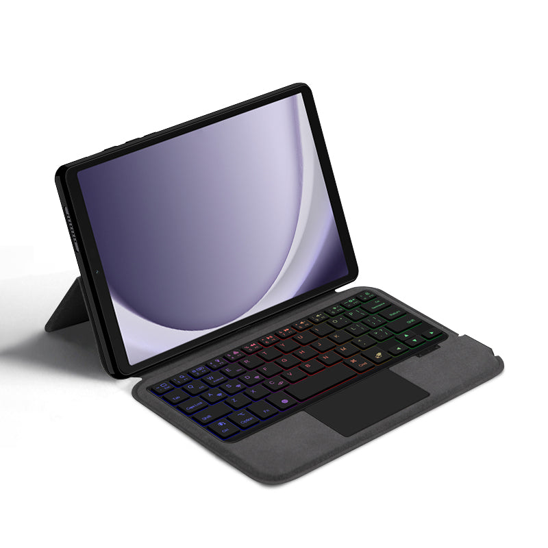 For Samsung Galaxy Tab A9 Leather Case Backlit Bluetooth Keyboard with Touchpad