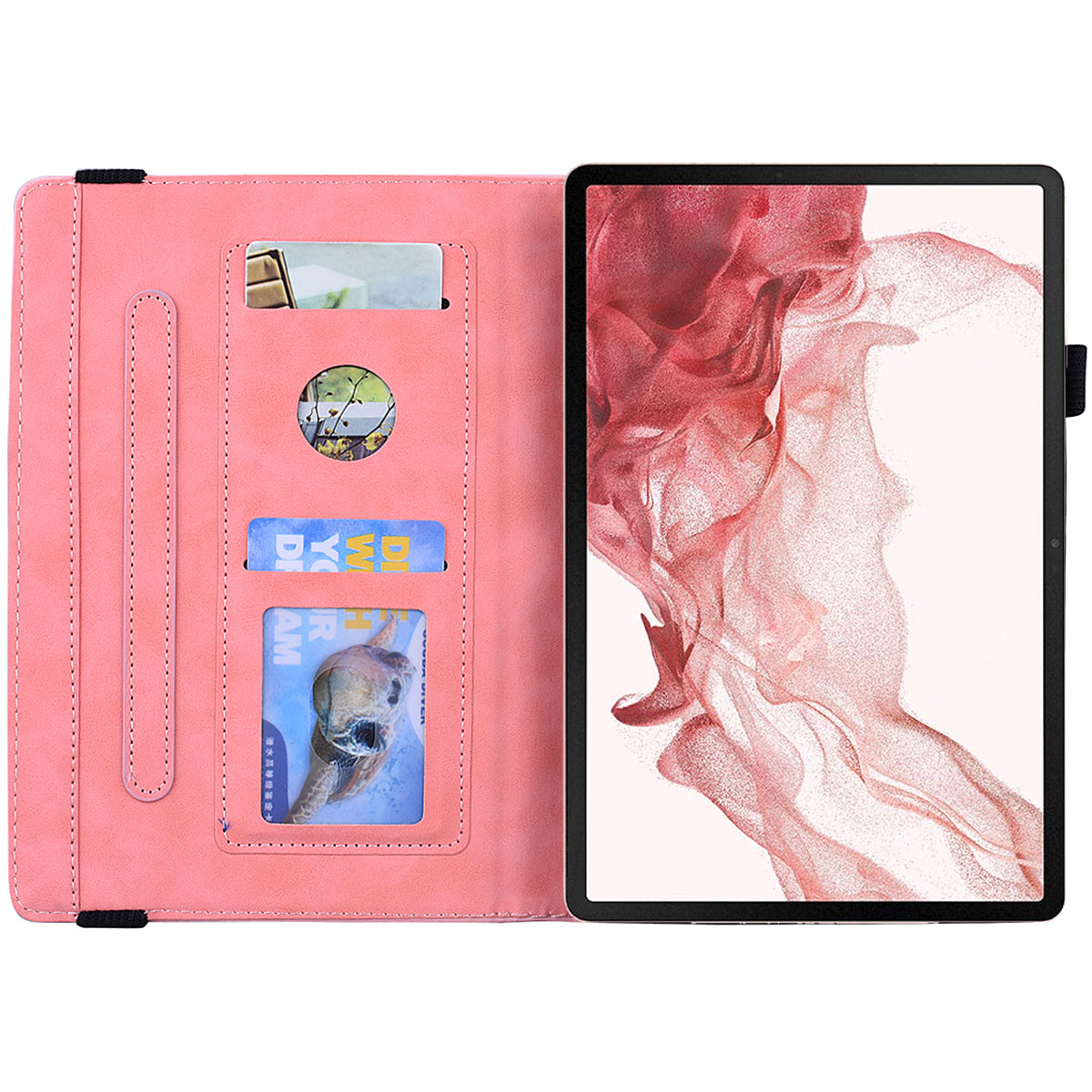 For Samsung Galaxy Tab S9 FE+ Tablet Case Card Slots Leather Cover Flower Pattern