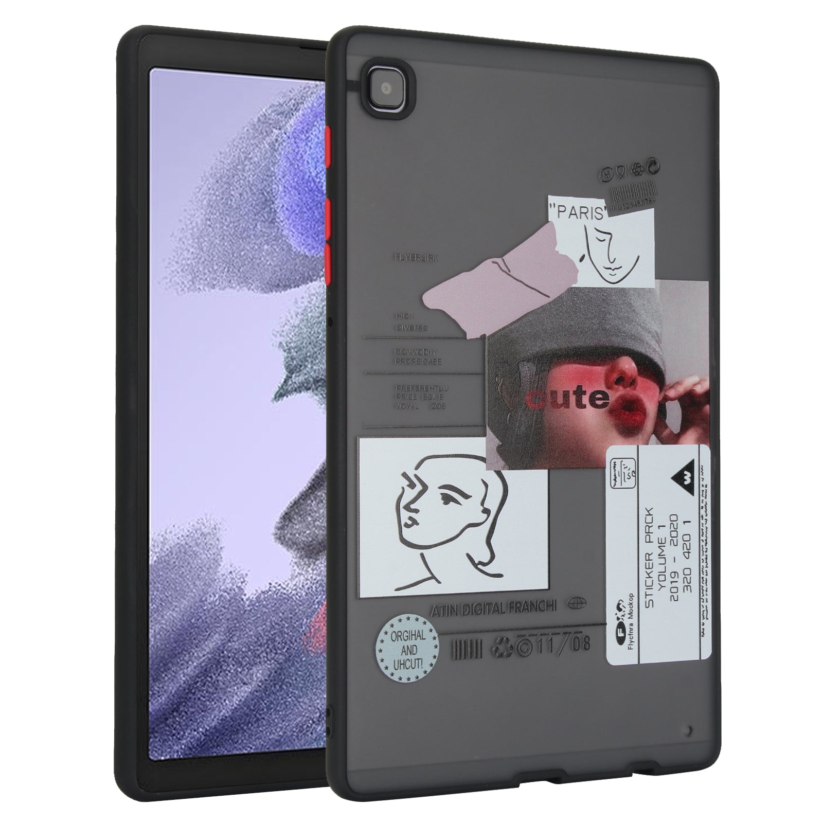 For Samsung Galaxy Tab A7 Lite 8.7-inch T225 / T220 Case Pattern Printing PC+TPU Tablet Anti-drop Cover