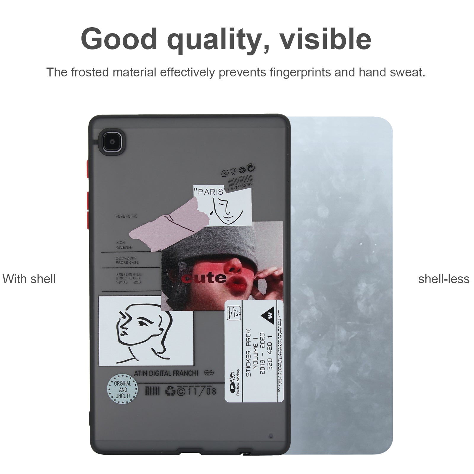 For Samsung Galaxy Tab A7 Lite 8.7-inch T225 / T220 Case Pattern Printing PC+TPU Tablet Anti-drop Cover