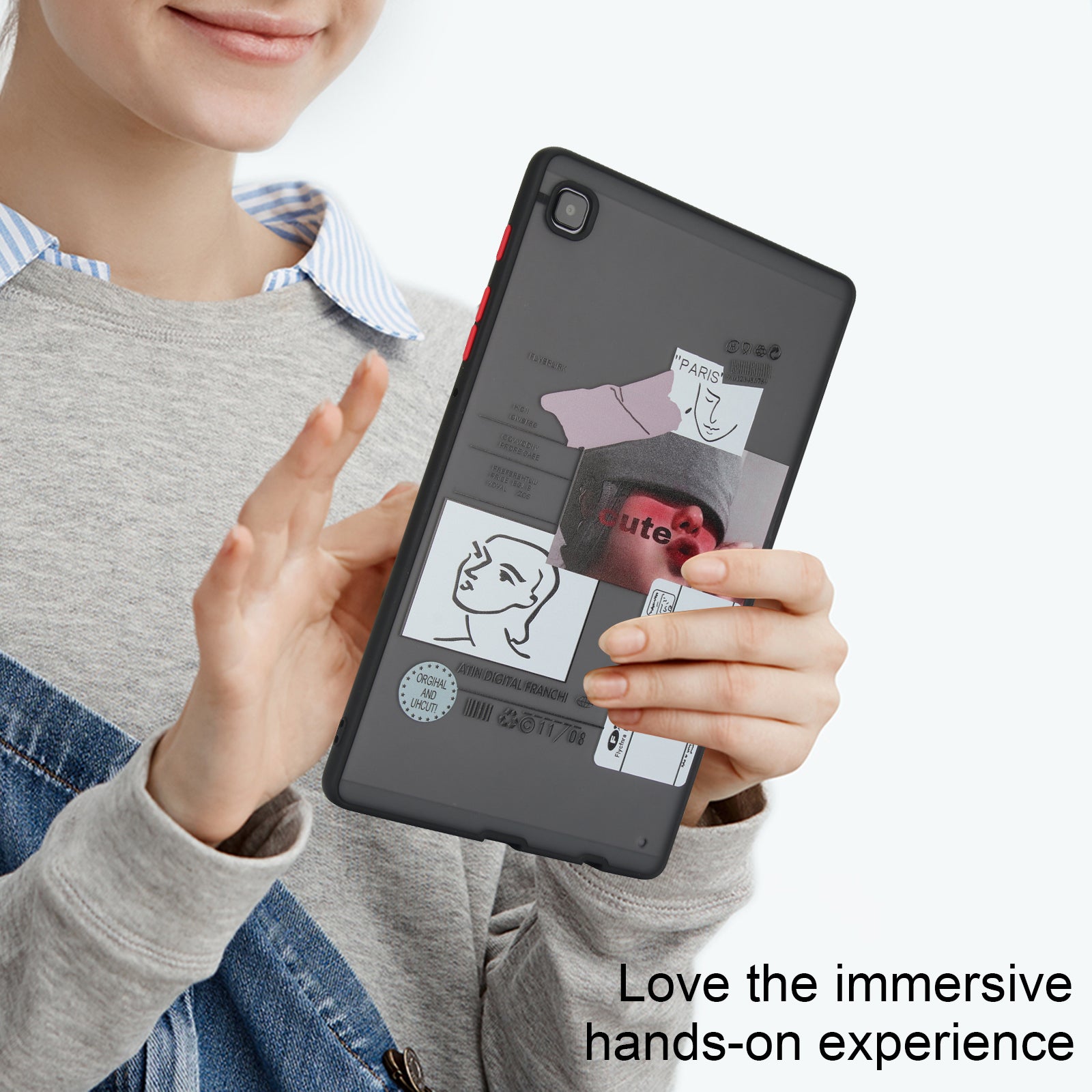 For Samsung Galaxy Tab A7 Lite 8.7-inch T225 / T220 Case Pattern Printing PC+TPU Tablet Anti-drop Cover