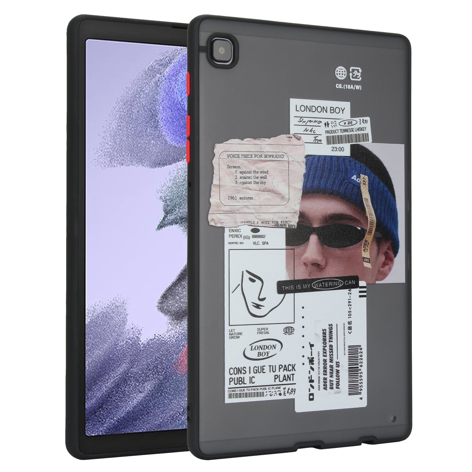 For Samsung Galaxy Tab A7 Lite 8.7-inch T225 / T220 Case Pattern Printing PC+TPU Tablet Anti-drop Cover