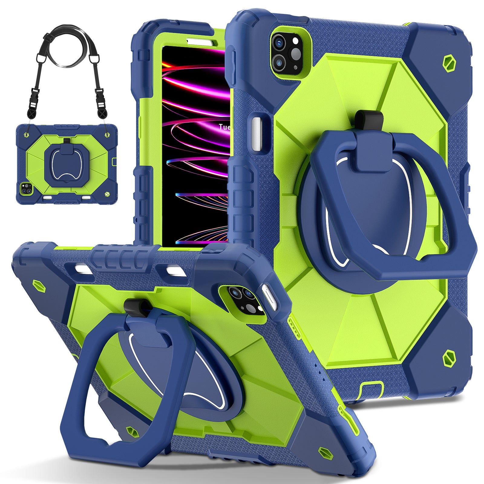C3 for iPad Pro 11 (2020) / (2021) / (2022) / (2018) / Air (2022) / (2020) Tablet Case with Handle Kickstand