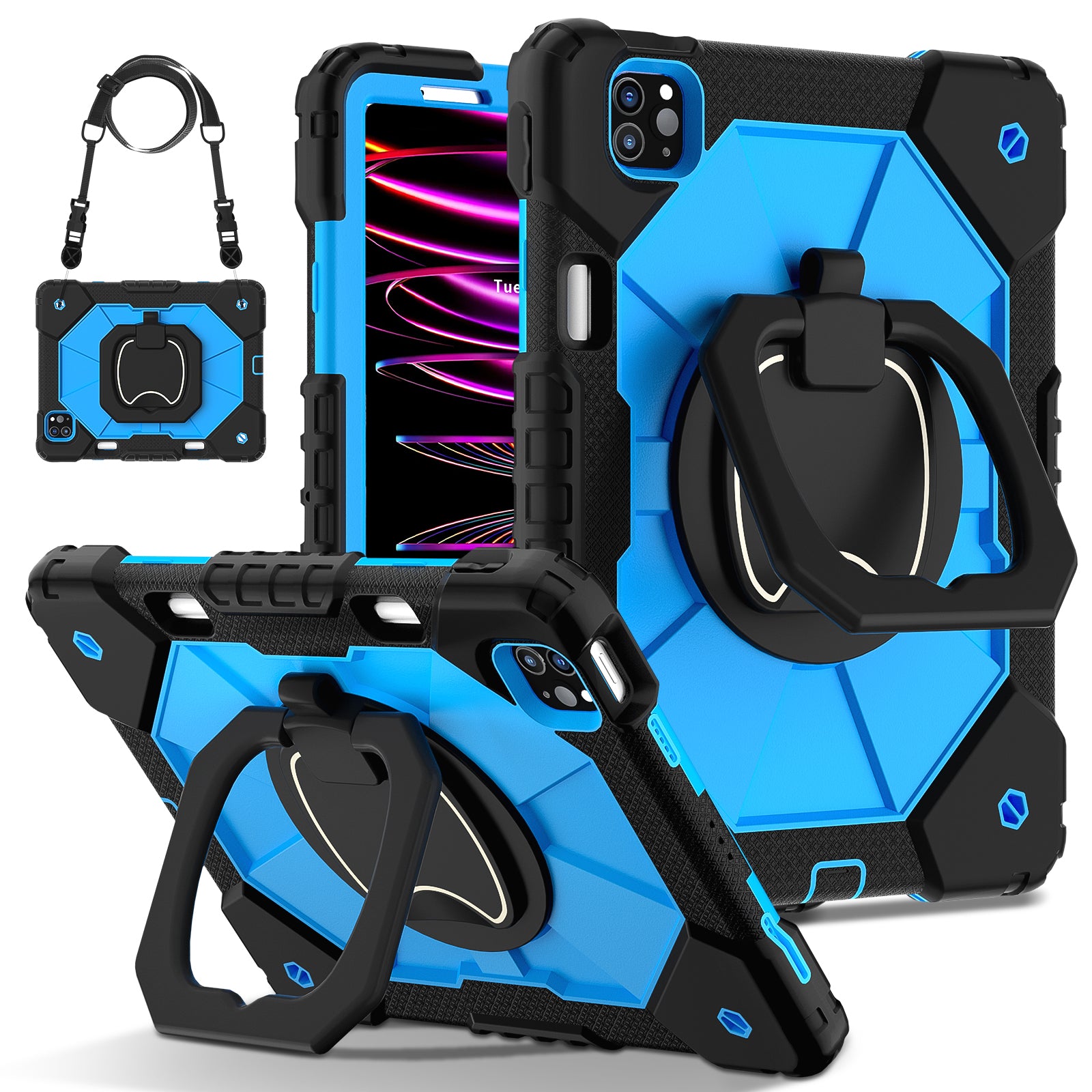 C3 for iPad Pro 11 (2020) / (2021) / (2022) / (2018) / Air (2022) / (2020) Tablet Case with Handle Kickstand