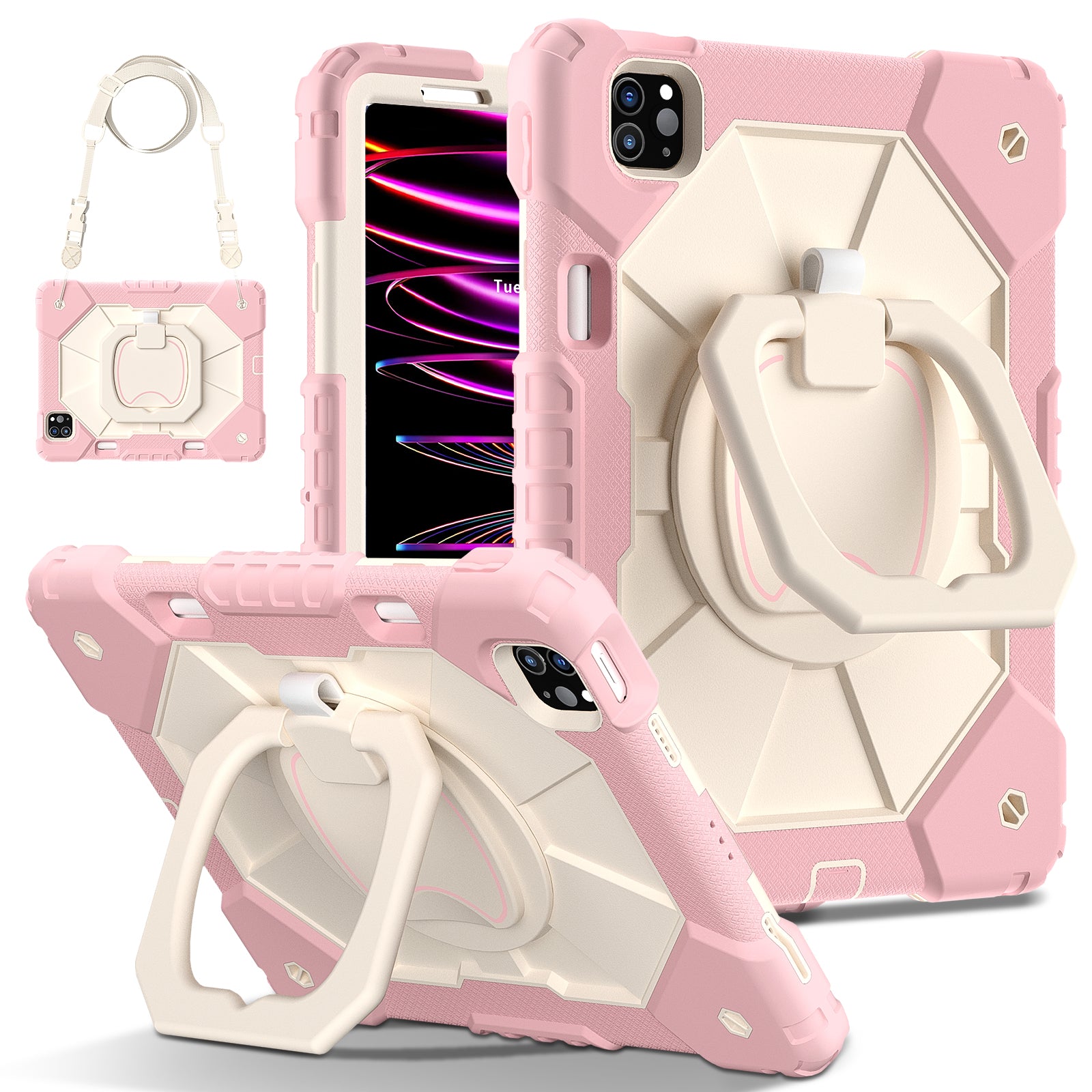 C3 for iPad Pro 11 (2020) / (2021) / (2022) / (2018) / Air (2022) / (2020) Tablet Case with Handle Kickstand