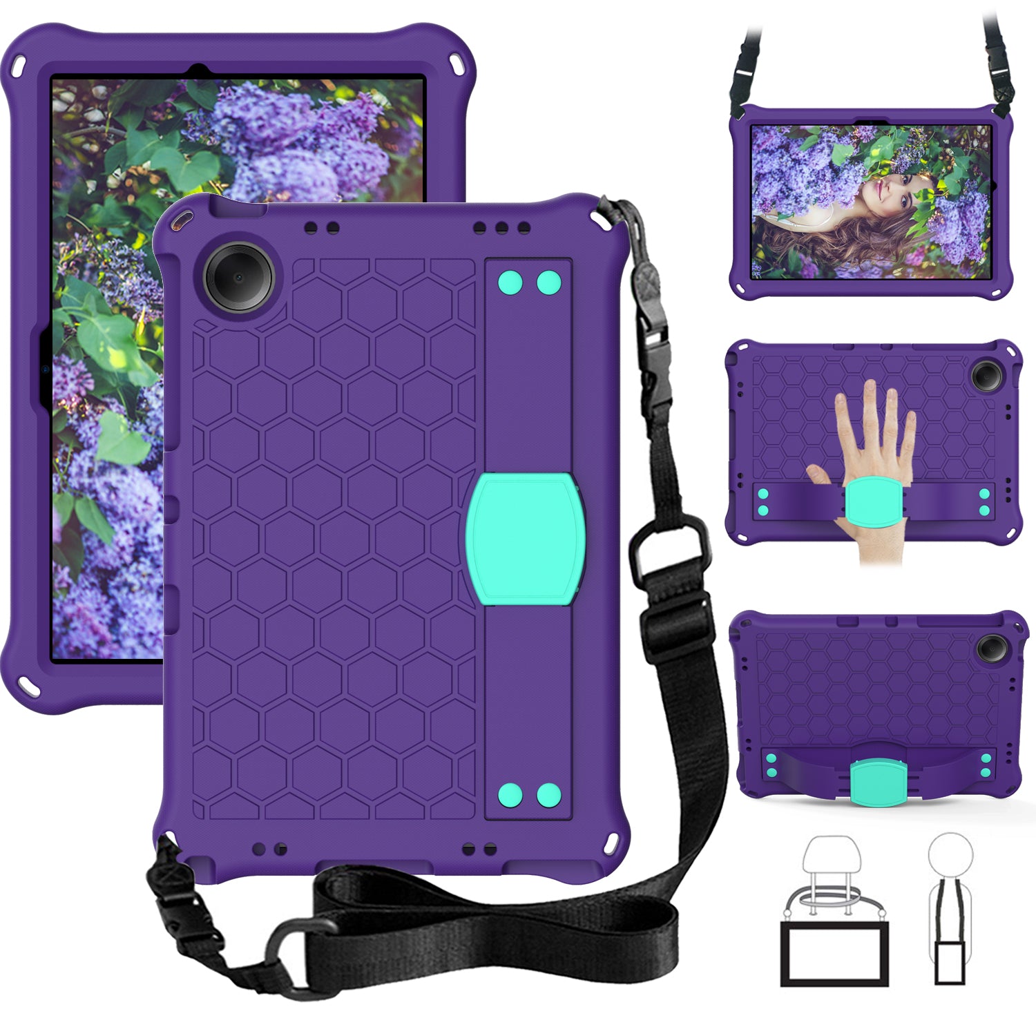 For Xiaomi Redmi Pad SE Case Honeycomb Texture Kickstand EVA Protective Cover